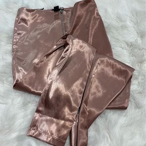 Blush Pink Satin Pants